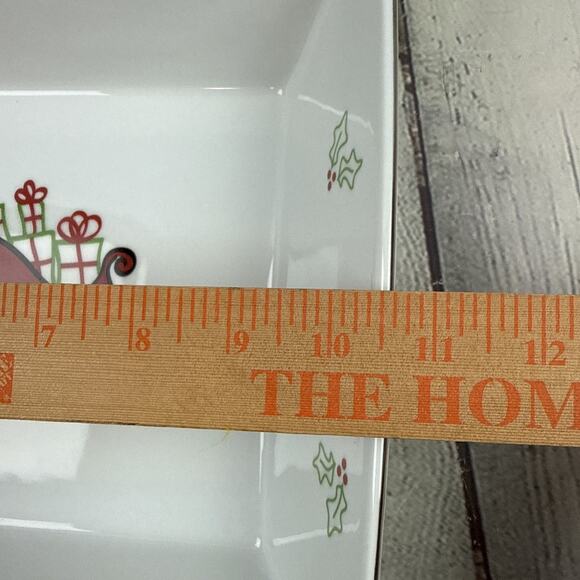 St. Nicholas Square TIS THE SEASON 10.5" Square 4Qt Large Serving Bowl Sleigh - Picture 2 of 9